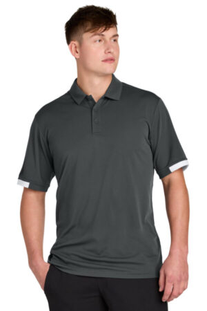 IRON GREY/ WHITE ST444 sport-tek club colorblock polo