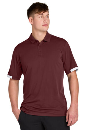 MAROON/ WHITE ST444 sport-tek club colorblock polo