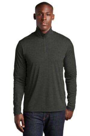 BLACK HEATHER ST469 sport-tek endeavor 1/2-zip pullover