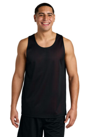 BLACK/ DEEP RED ST5000 sport-tek posicharge reversible mesh tank