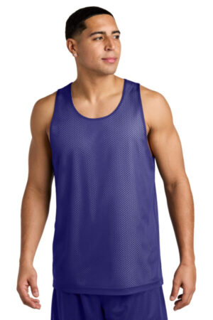 PURPLE/ WHITE ST5000 sport-tek posicharge reversible mesh tank