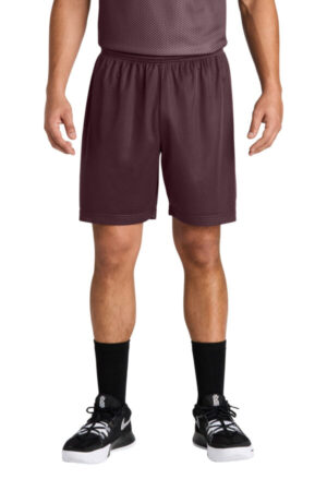 MAROON ST5100 sport-tek posicharge mesh 7 short