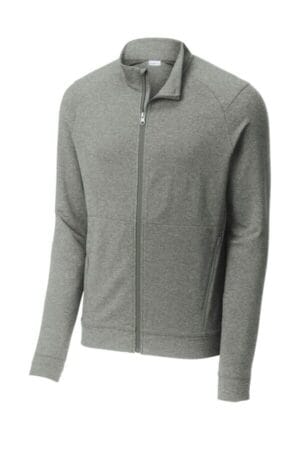 LIGHT GREY HEATHER ST560 sport-tek sport-wick flex fleece full-zip
