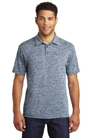 TRUE NAVY ELECTRIC ST590 sport-tek posicharge electric heather polo
