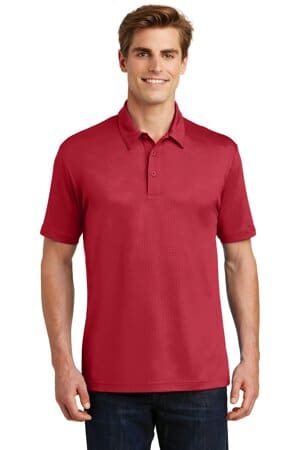 DEEP RED ST630 sport-tek embossed posicharge tough polo 