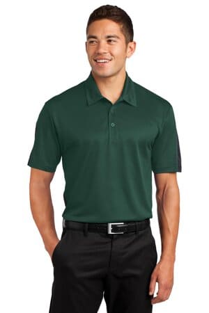 FOREST GREEN/ GREY ST695 sport-tek posicharge active textured colorblock polo