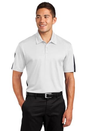 WHITE/ GREY ST695 sport-tek posicharge active textured colorblock polo