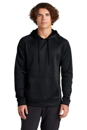 BLACK ST730 sport-tek re-compete fleece pullover hoodie