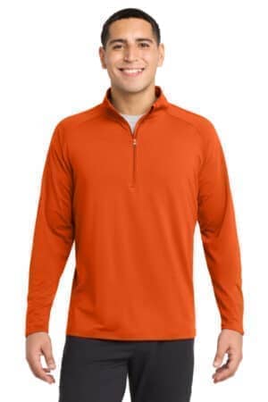 DEEP ORANGE ST850 sport-tek sport-wick stretch 1/4-zip pullover