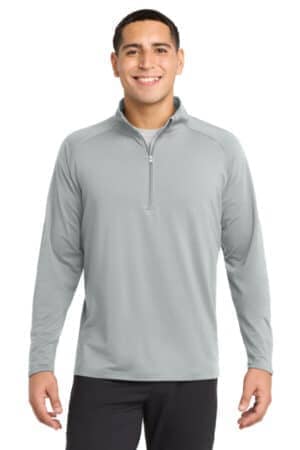 SILVER ST850 sport-tek sport-wick stretch 1/4-zip pullover