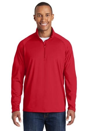 TRUE RED ST850 sport-tek sport-wick stretch 1/4-zip pullover