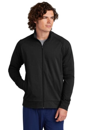 BLACK ST857 sport-tek sport-wick stretch full-zip cadet jacket