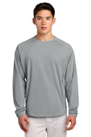 SILVER ST859 sport-tek sport-wick stretch pocketed crewneck