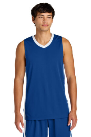 TRUE ROYAL/ WHITE ST900 sport-tek rival basketball rev jersey