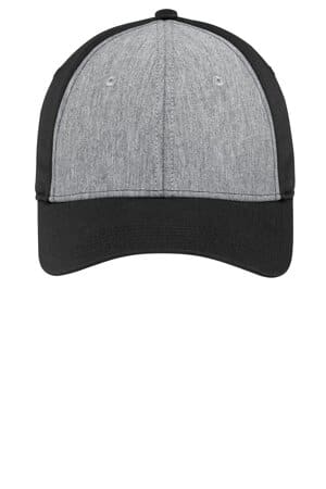 VINTAGE HEATHER/ BLACK STC18 sport-tek jersey front cap