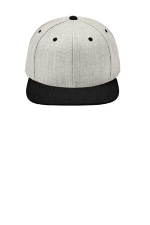 HEATHER GREY/ BLACK STC19 sport-tek yp classics flat bill snapback cap