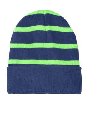 STC31 sport-tek striped beanie with solid band