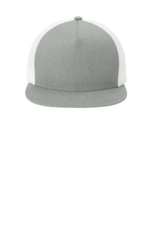 HEATHER GREY/ WHITE STC38 sport-tek yp classics 5-panel classic trucker mesh back cap