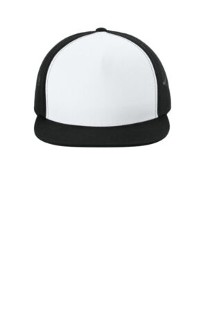 WHITE/ BLACK/ BLACK STC38 sport-tek yp classics 5-panel classic trucker mesh back cap