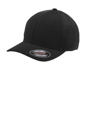 BLACK/ BLACK STC40 sport-tek flexfit air mesh back cap