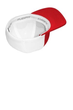 TRUE RED/ WHITE STC40 sport-tek flexfit air mesh back cap