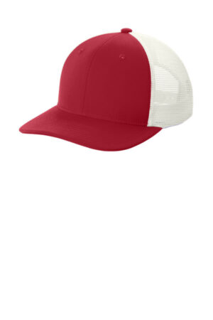 DEEP RED/ WHITE STC46 sport-tek club trucker cap