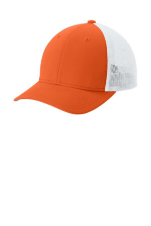 DEEP ORANGE/ WHITE STC60 sport-tek stretch-tek mesh back cap