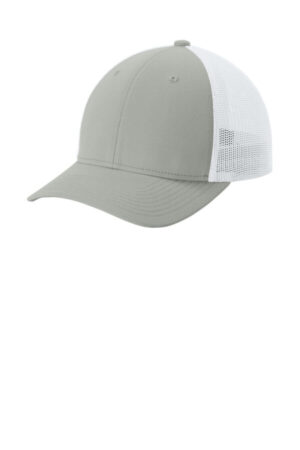 SILVER/ WHITE STC60 sport-tek stretch-tek mesh back cap
