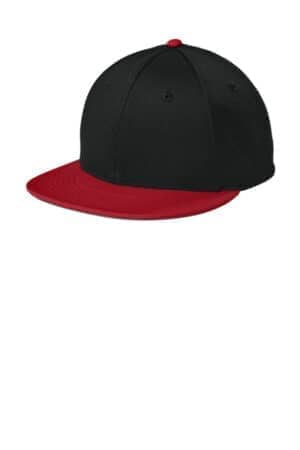 BLACK/ DEEP RED/ BLACK STC70 sport-tek impact mesh stretch-tek cap