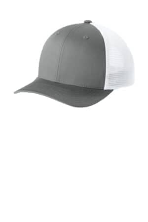 GREY CONCRETE/ WHITE GREY CONCRETE/ WHITE STC74 sport-tek stretch-tek snapback trucker cap