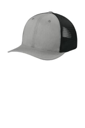 HEATHER GREY/ BLACK HEATHER GREY/ BLACK STC74 sport-tek stretch-tek snapback trucker cap