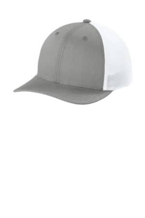 HEATHER GREY/ WHITE HEATHER GREY/ WHITE STC74 sport-tek stretch-tek snapback trucker cap