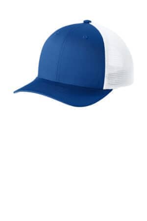 TRUE ROYAL/ WHITE TRUE ROYAL/ WHITE STC74 sport-tek stretch-tek snapback trucker cap