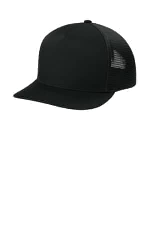 BLACK/ BLACK BLACK/ BLACK STC75 sport-tek stretch-tek 5-panel trucker cap