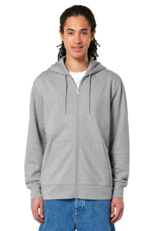 HEATHER GREY SXU005 stanley/stella unisex cultivator 20 full-zip hooded sweatshirt