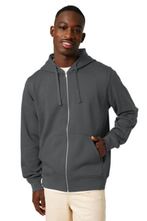 ANTHRACITE SXU011 stanley/stella unisex mixer full-zip hooded sweatshirt