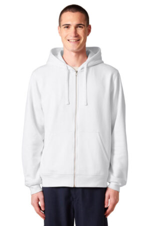 WHITE SXU011 stanley/stella unisex mixer full-zip hooded sweatshirt