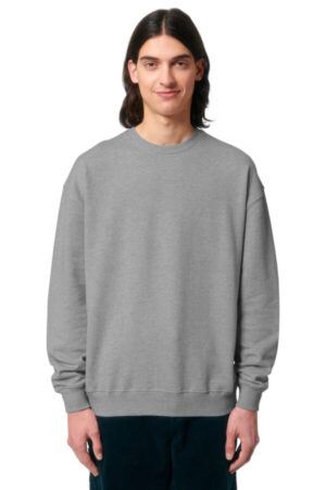 HEATHER GREY SXU029 stanley/stella unisex ledger dry crewneck sweatshirt