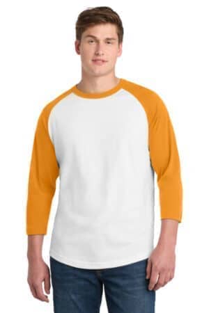 WHITE/ GOLD T200 sport-tek colorblock raglan jersey
