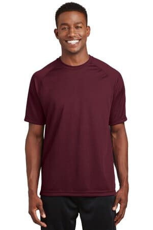 MAROON T473 sport-tek dry zone short sleeve raglan t-shirt