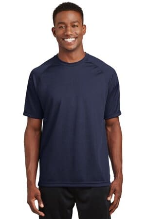 TRUE NAVY T473 sport-tek dry zone short sleeve raglan t-shirt
