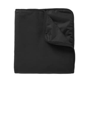 BLACK/ BLACK TB850 port authority fleece & poly travel blanket