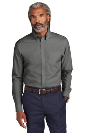 DEEP BLACK TBB18000 brooks brothers tall wrinkle-free stretch pinpoint shirt