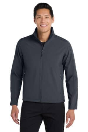 BATTLESHIP GREY TLJ317 port authority tall core soft shell jacket