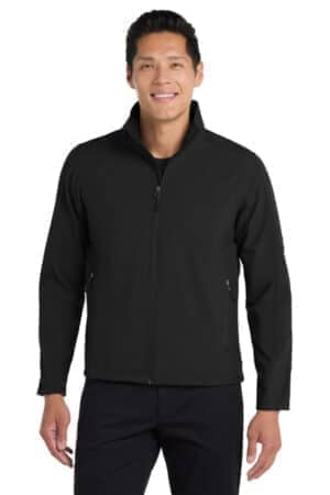 BLACK TLJ317 port authority tall core soft shell jacket