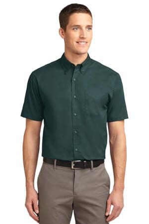 DARK GREEN/ NAVY TLS508 port authority tall short sleeve easy care shirt