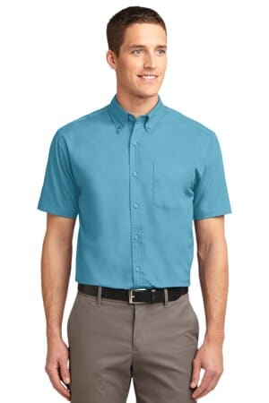 MAUI BLUE TLS508 port authority tall short sleeve easy care shirt