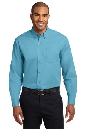 MAUI BLUE TLS608 port authority tall long sleeve easy care shirt