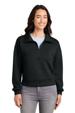 BLACK BLACK TMA42219 travismathew women's momentum shift 1/2-zip