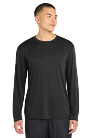 BLACK TST350LS sport-tek tall long sleeve posicharge competitor tee